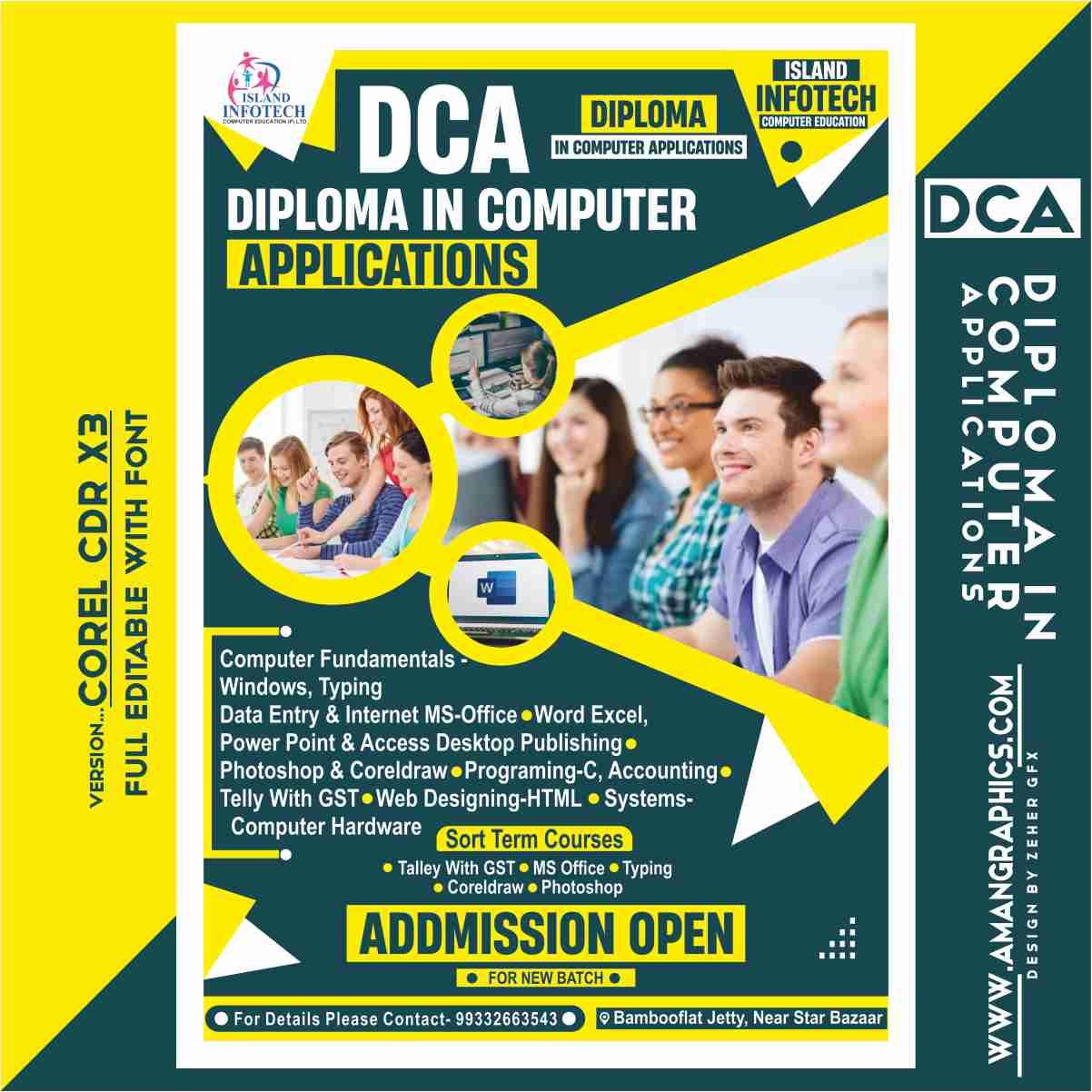 DCA Diploma In Computer Application Pamphlet Design FLEX BANNER FLEX