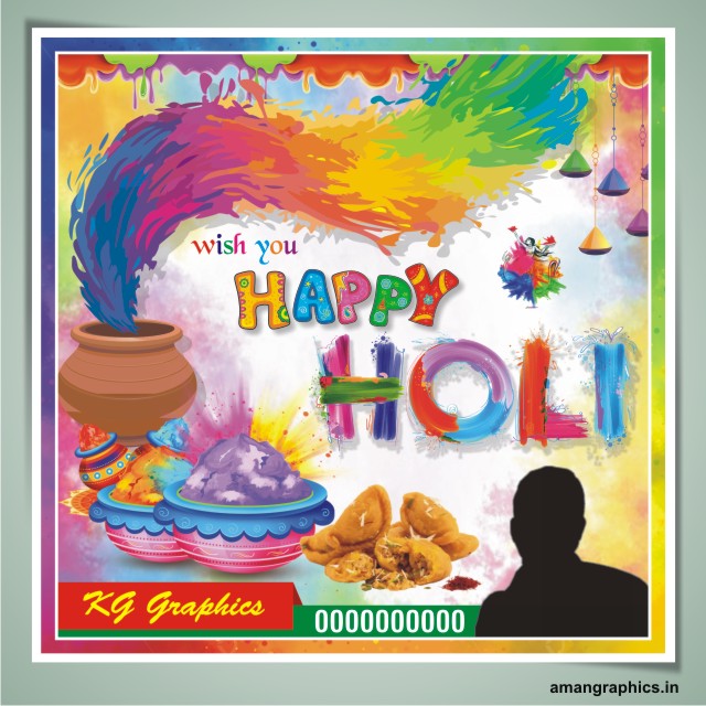 Happy Holi Social Media Post Design Cdr File