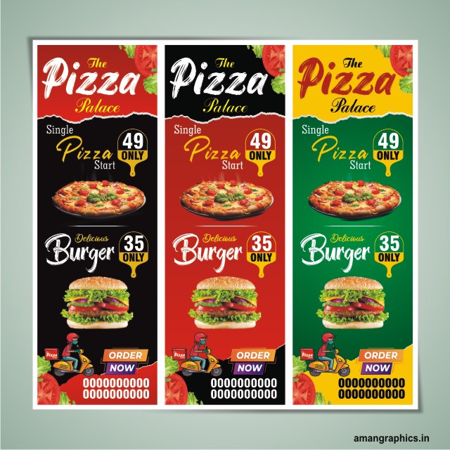 Pizza Shop Standee Flex Banner Design CDR File BANNER CARD,FLEX,FONT HINDI