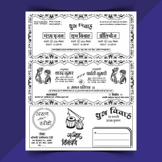 Trending hindu wedding card cdr