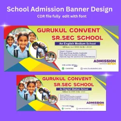 School Banner Design with CDR file and font