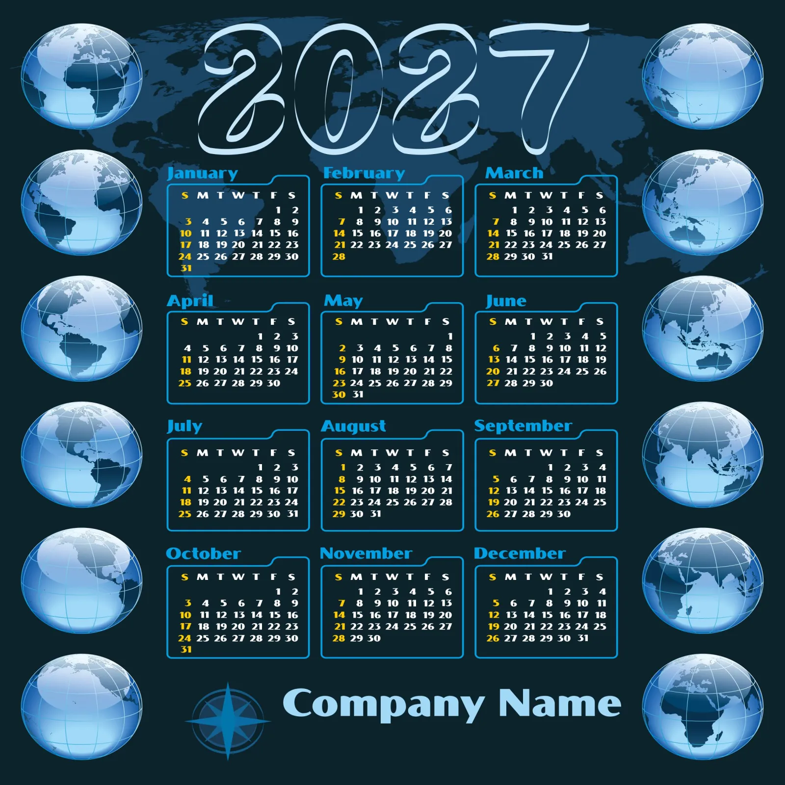 Calendar 2027 Vector Art, Icons, and Graphics