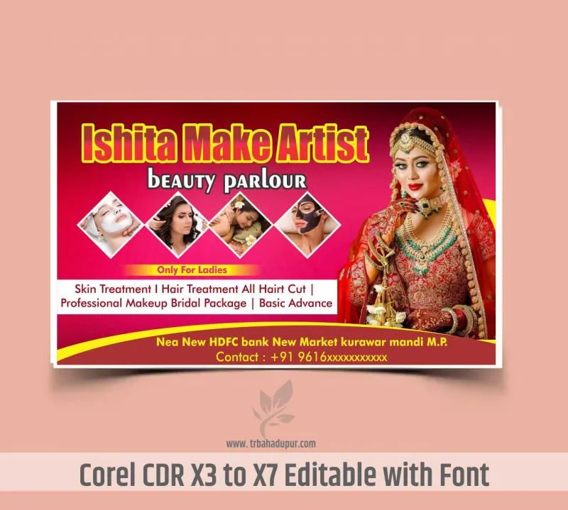 beauty parlour banner design cdr file preview 1