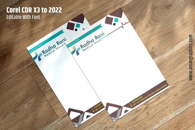 medical store letterhead design