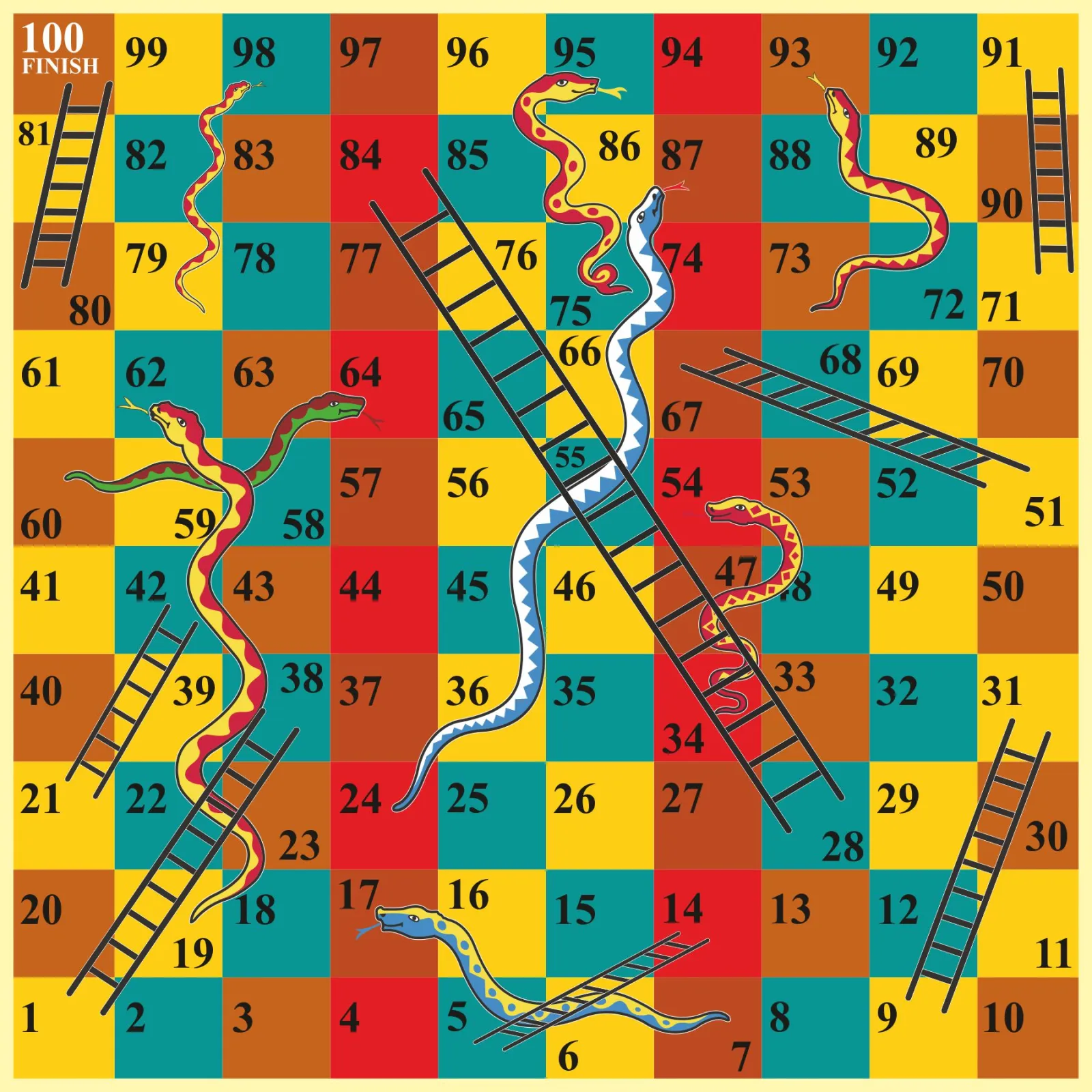 Snake and ladder Game Board Design for kids Vector Cdr