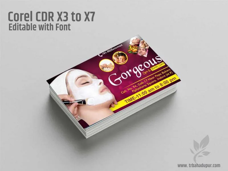 spa visiting cards design cdr file.cdr