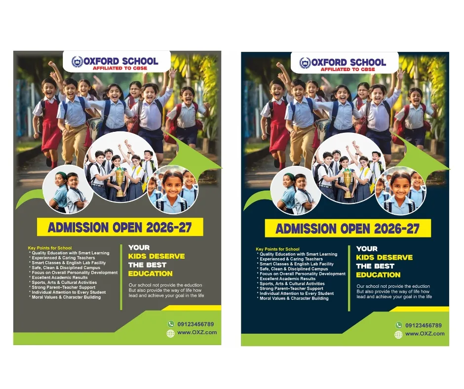 School flyer Design with CDR 2025 file and font