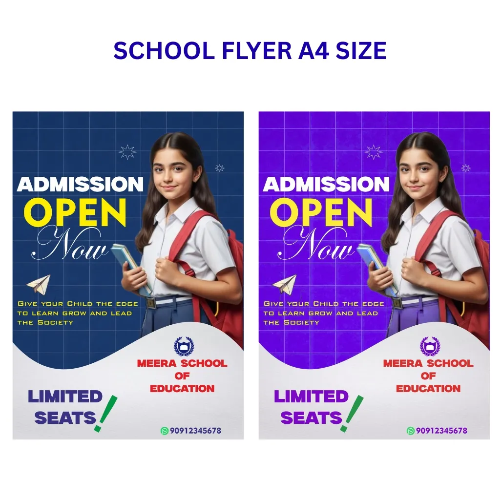 School Pamphlet A4 size with CDR file and font version 2025