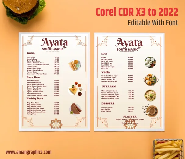 restaurant menu card design