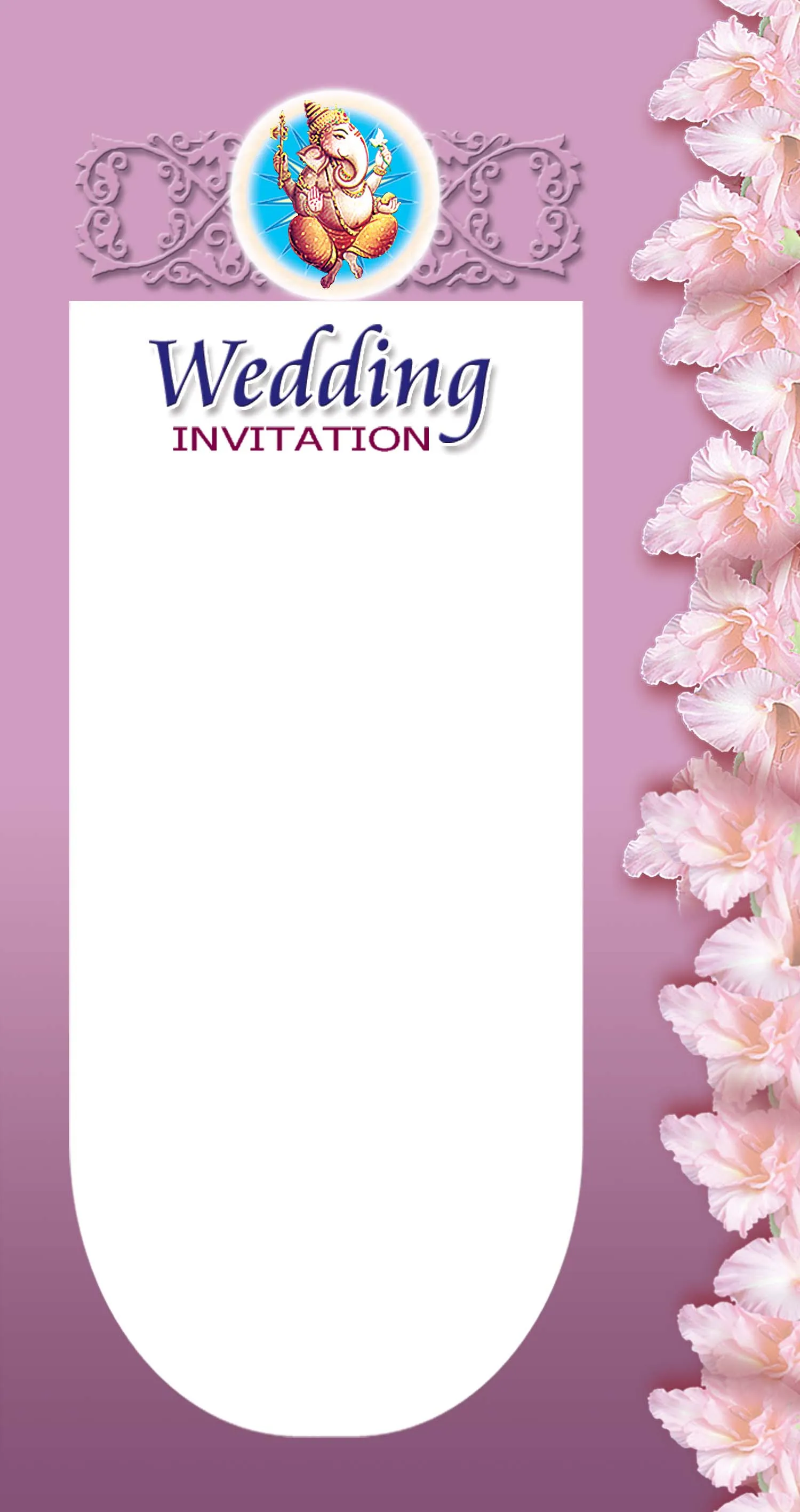 Pink Floral Indian Wedding Invitation Template CDR File Download