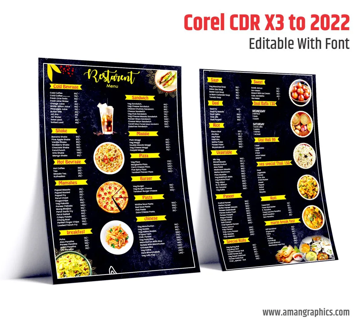 restaurant menu card design