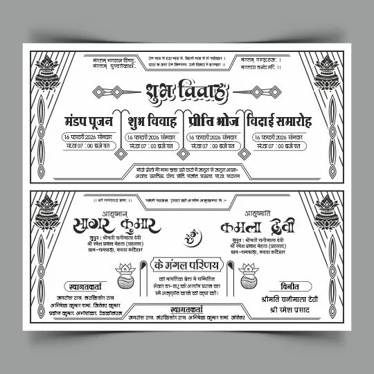 Trendi Hindu Shadi Card Hindi Matter