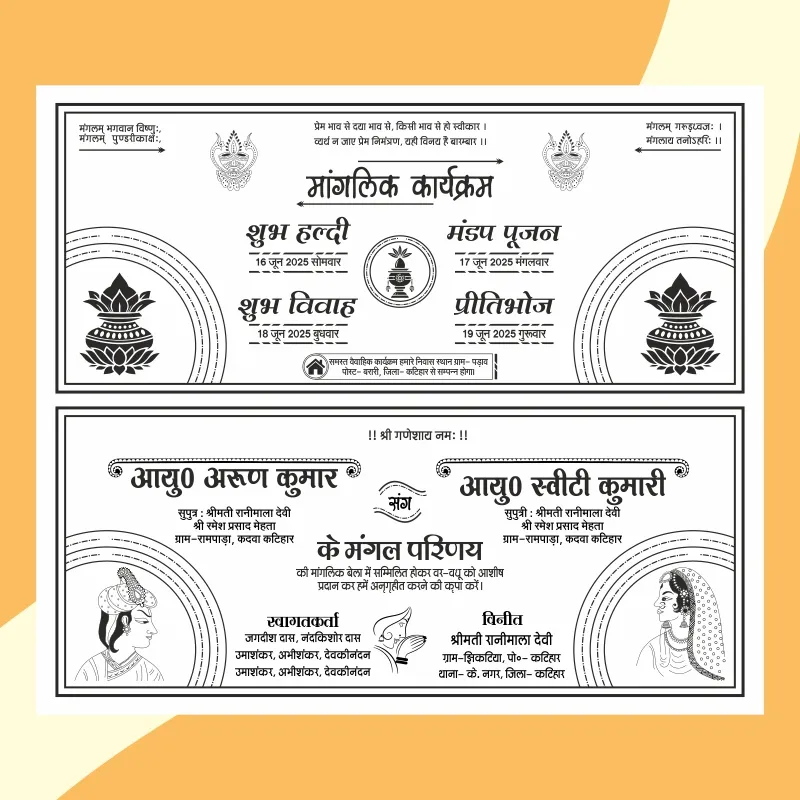 Hindu Wedding Card Cdr preview 1