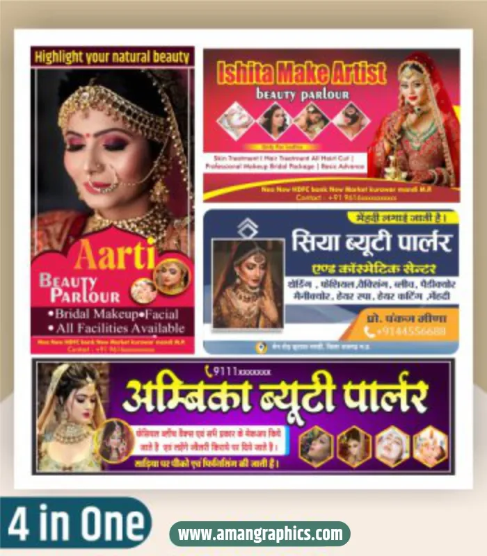 beauty parlour banner design cdr file