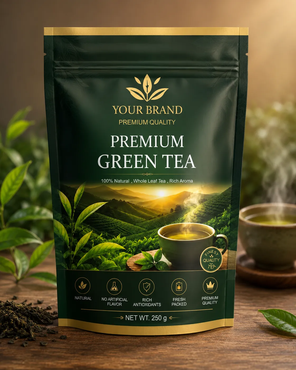 Premium Green Tea Pack Design CDR preview 1