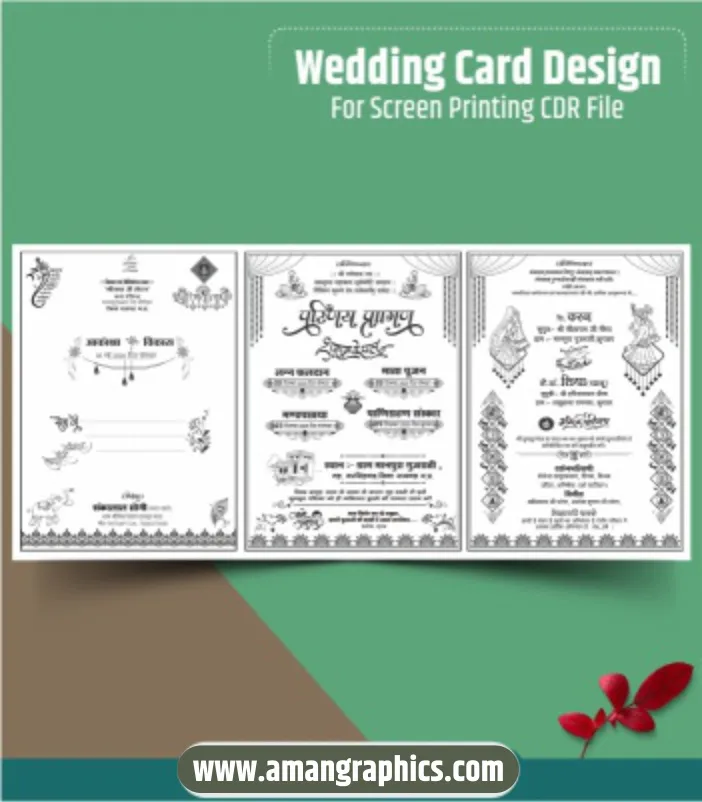 Wedding Card Design For Screen Printing CDR File