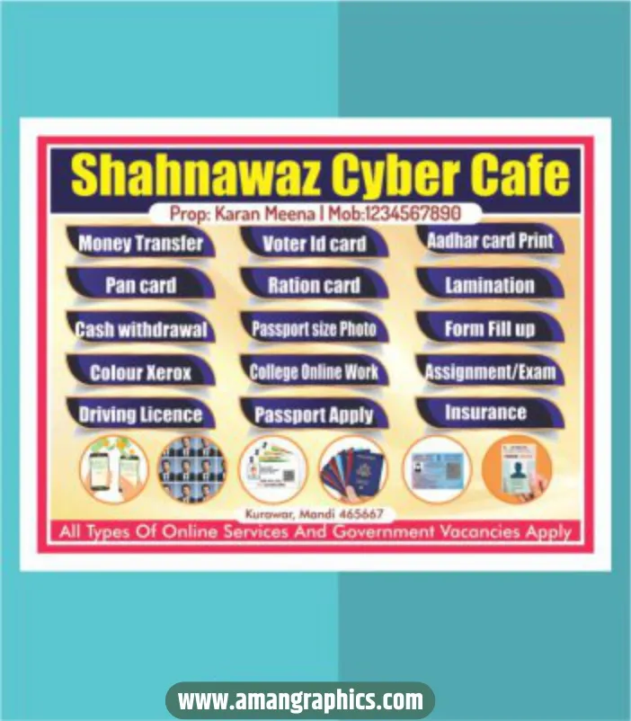 cyber cafe banner design preview 1