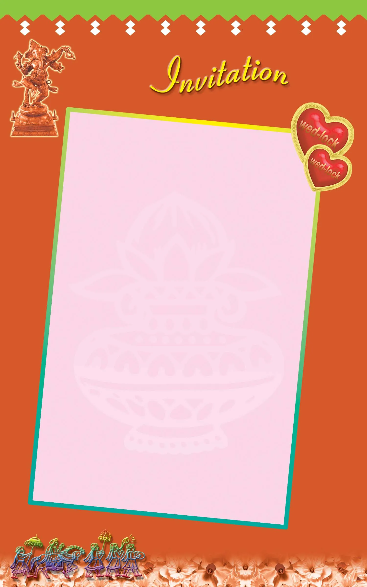 Aesthetic Traditional Hindu Marriage Card Background