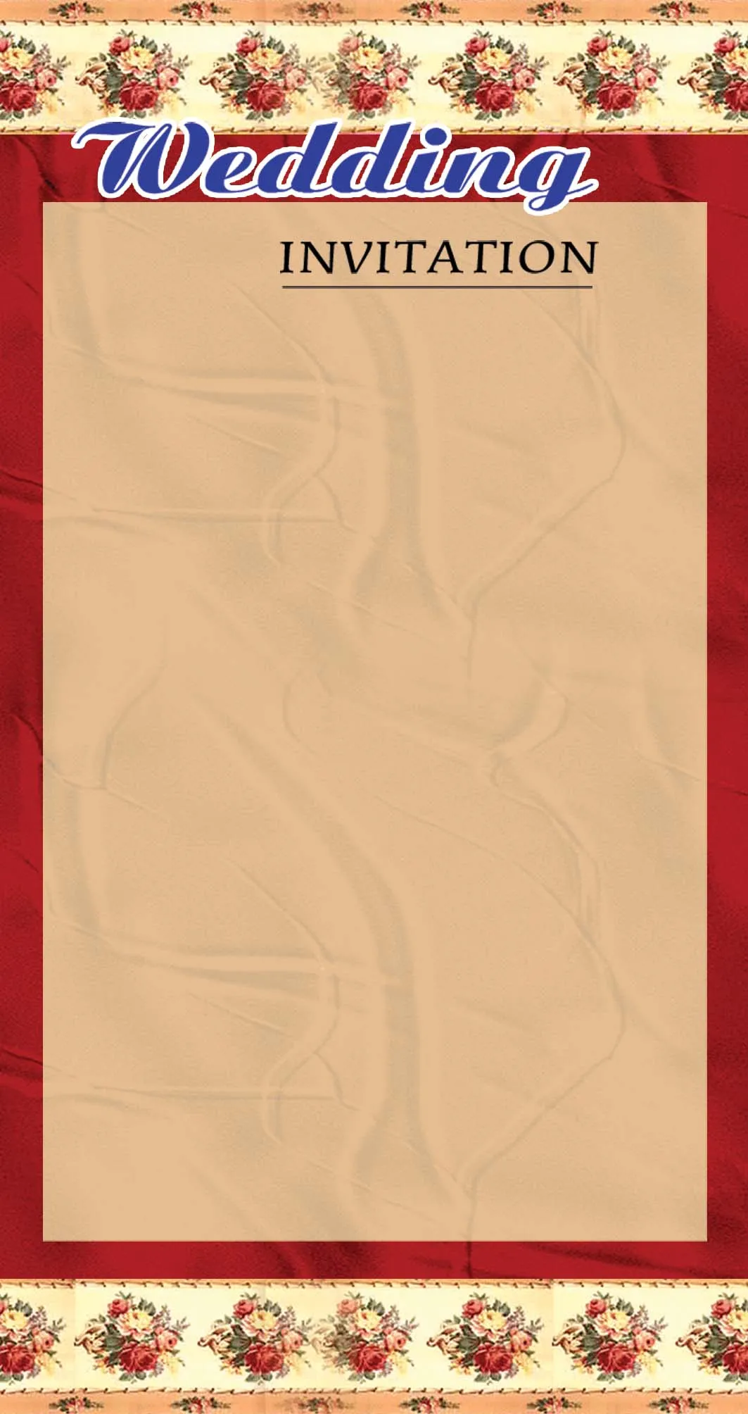 Classic Floral Border Marriage Card Background Vector Graphic