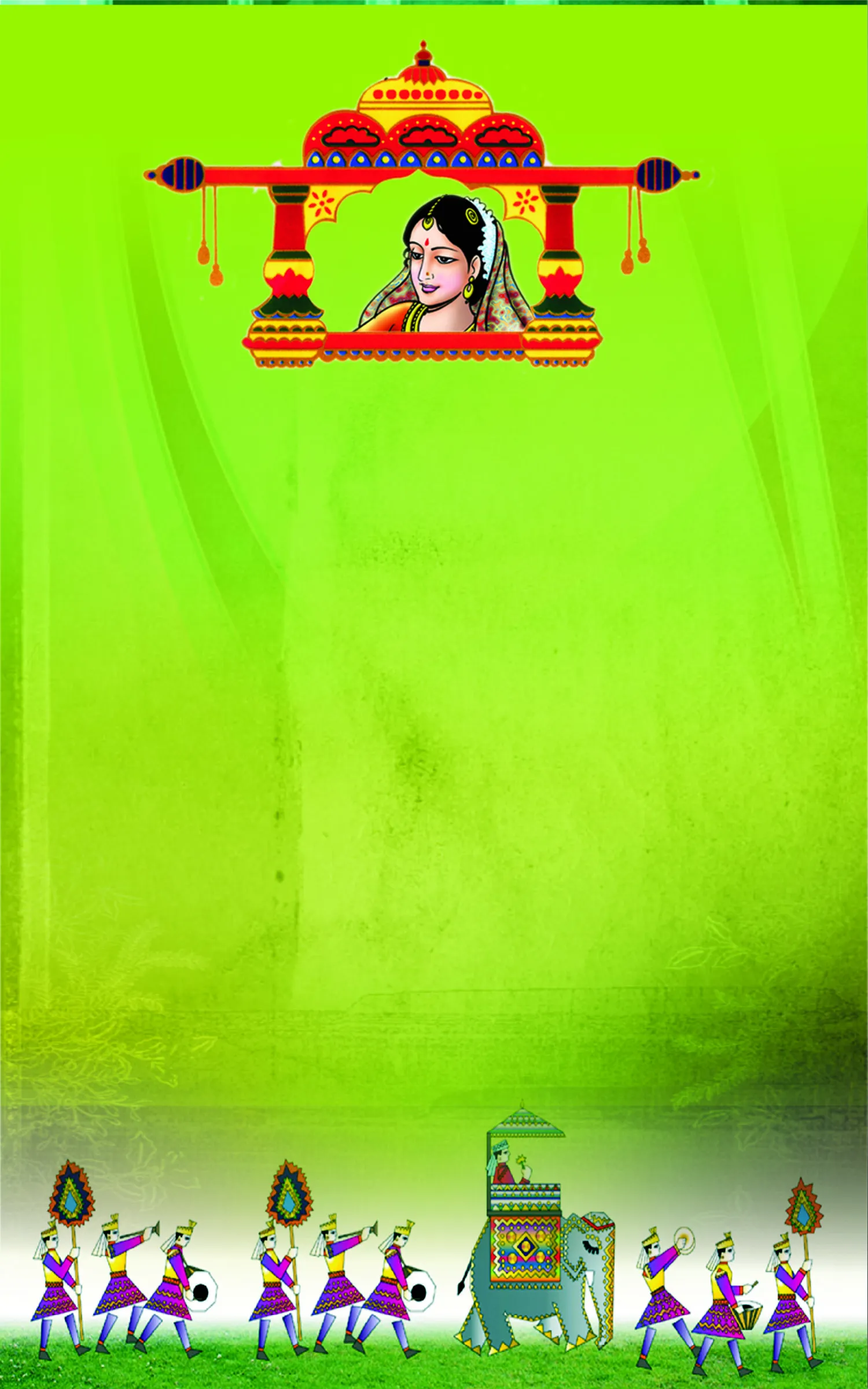 Hindu Wedding Invitation CDR Template – Fully Editable Vector Background