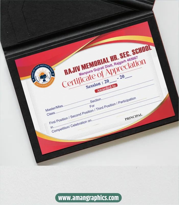 School certificate design CDR File preview 1