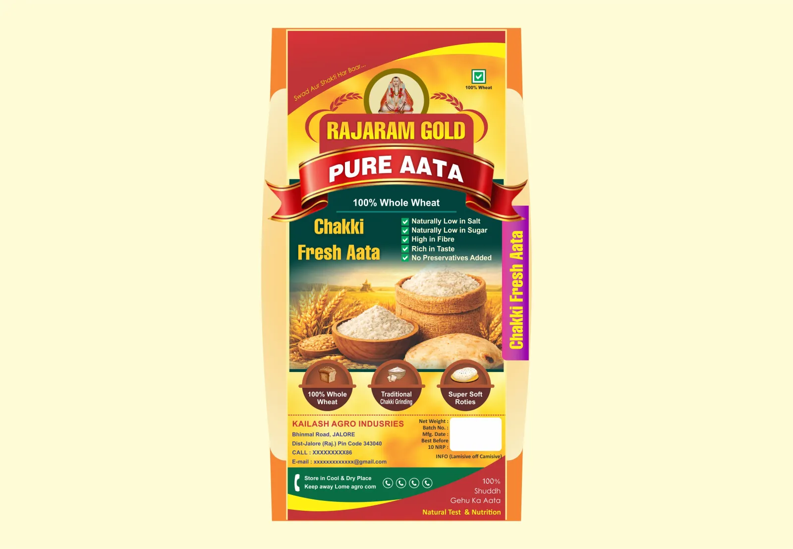 Flour Bag Vectors CDR I Atta Katta Design Ddr File Free Download