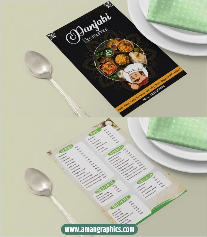 Download a beautifully designed Fast Food Menu Card Template preview 1