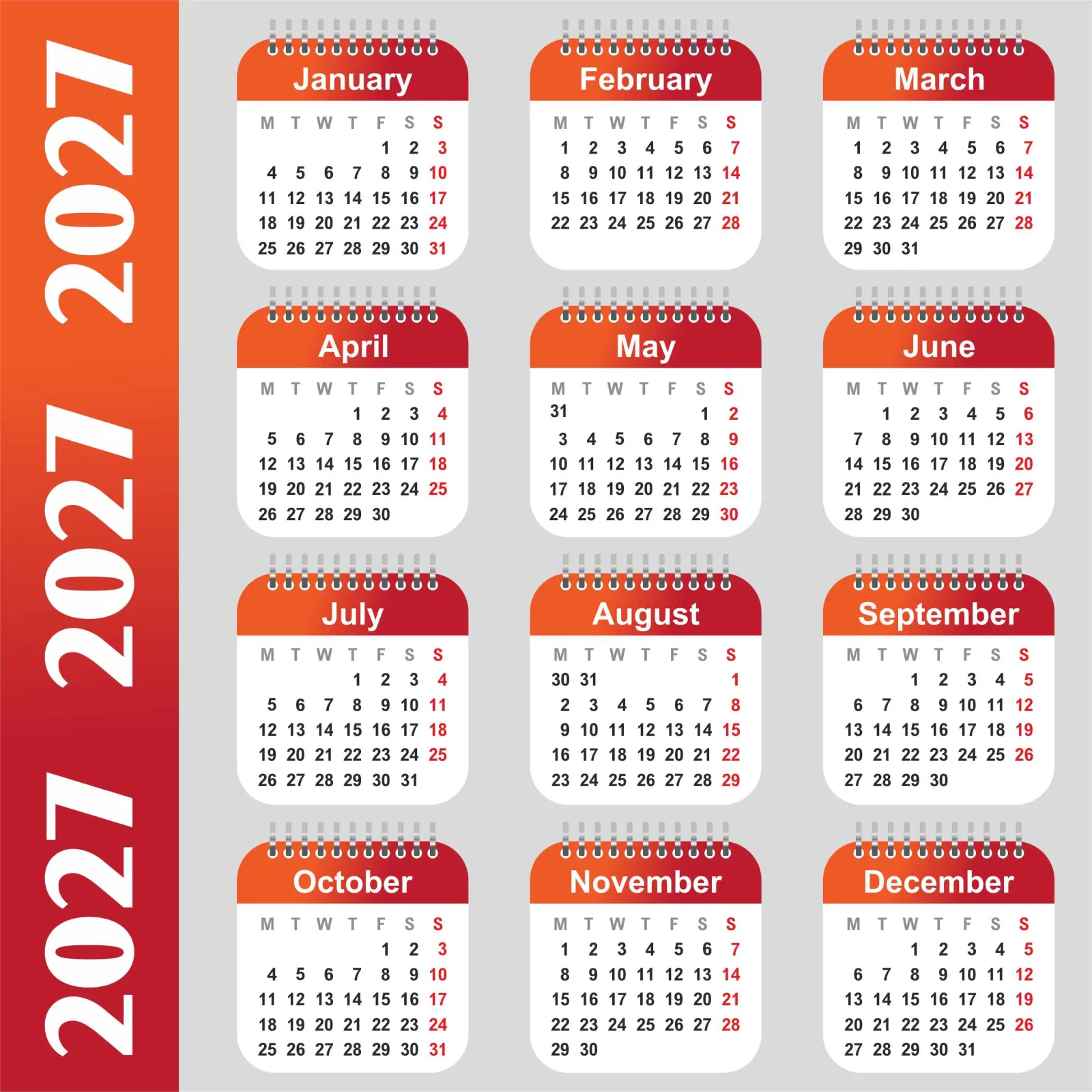 Download 2027 Calendar CDR Files Editable File preview 2