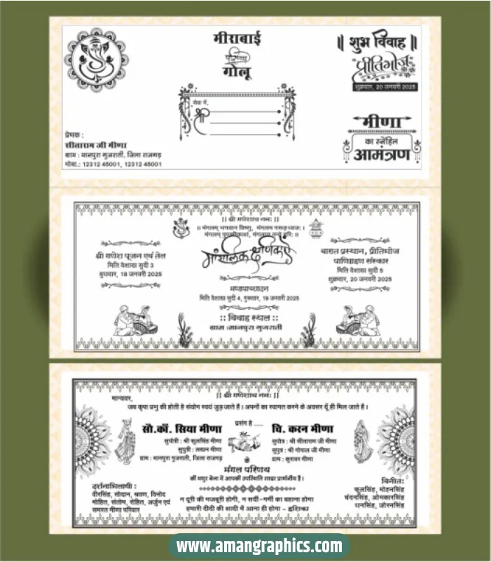 hindu wedding card design cdr file
