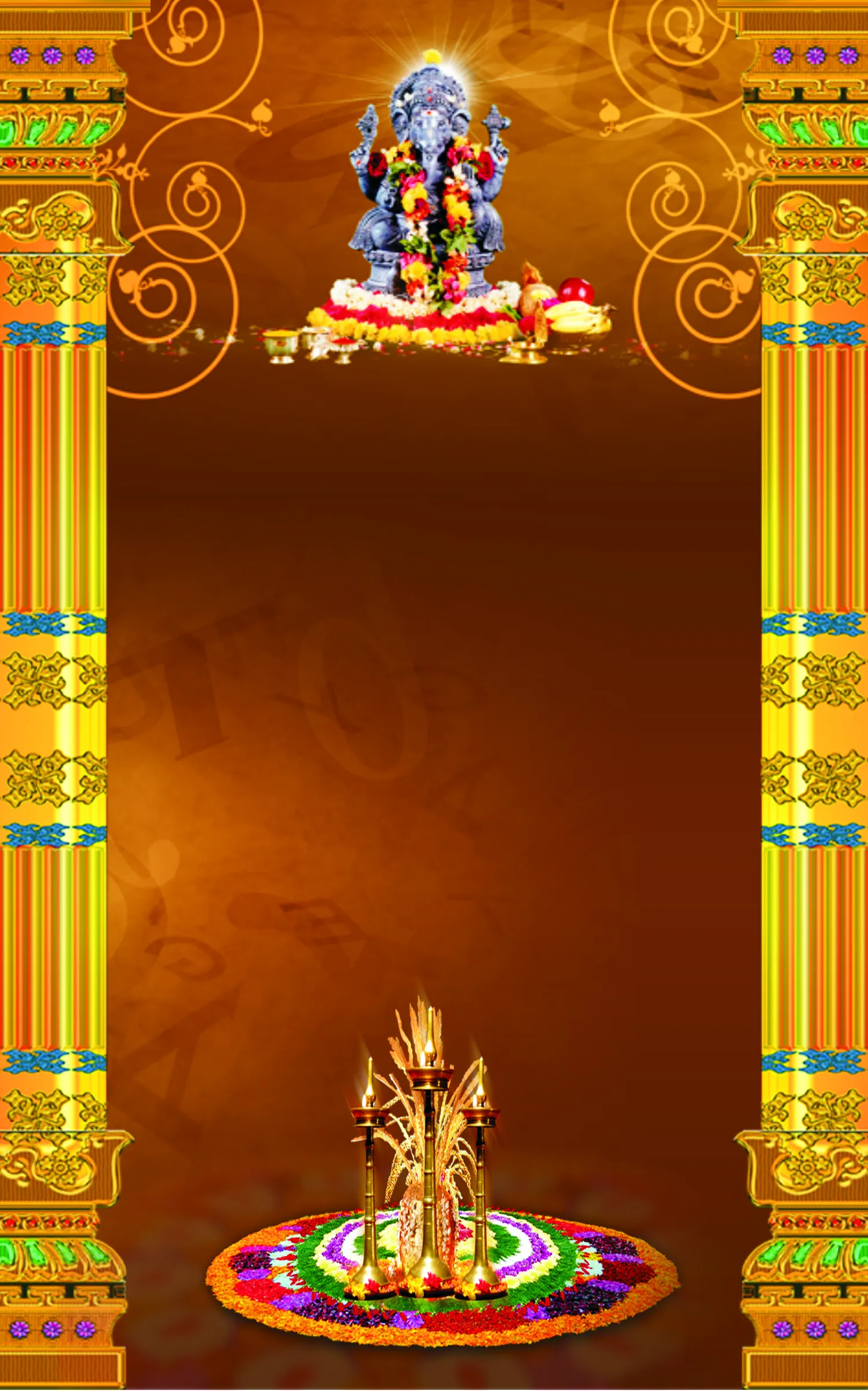 Hindu Griha Pravesh and Shadi Card Background Vector Design File